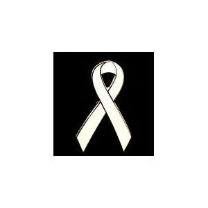  White Ribbon Awareness Lapel Pin 