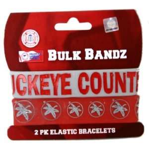   State Buckeyes Large Bulk Bandz Band Bracelet 2PK