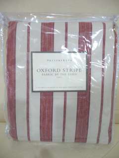 POTTERY BARN Oxford Stripe Fabric by the Yard, 5 YARDS, RED STRIPE 