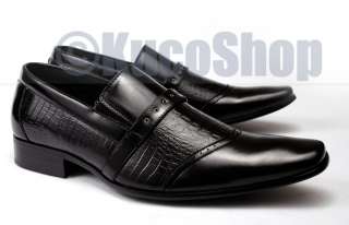 Aldo Men Dress Shoes Italian Style Black Crocodile Cap Toe SIze 12 