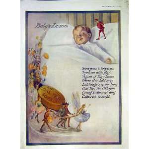  Advert Wrights Col Tar Soap Baby Fairies Old Print 1914 