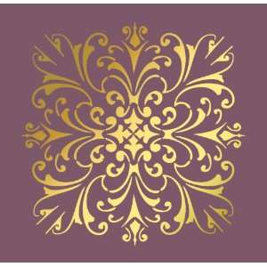  Large Wall Damask Faux Mural Design #1020 Stencil Size 12 