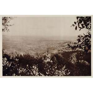  1928 Panorama Suburbs Barcelona Spain Photogravure 