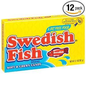 Swedish Fish Red Fish Soft & Chewy Candy, 3.1 Ounce Bags (Pack of 12 
