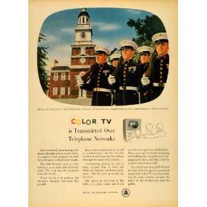  1954 Ad Color TV Bell Telephone Marines Independence 