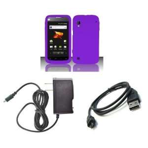 ZTE Warp (Boost Mobile) Premium Combo Pack   Purple Silicone Soft Skin 