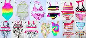 Girls Baby Toddler Pink Platinum Swim Bathing Suit Bikini Tankini One 