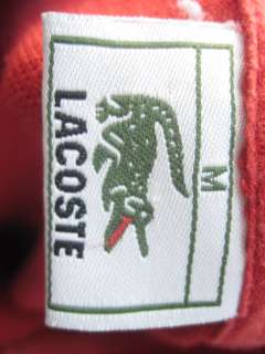 LACOSTE Vintage Red Short Sleeve Polo Shirt Size Medium  