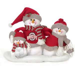  Ohio State Buckeyes Decorative Table Top Snowman Family 