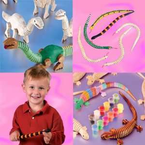  Econo Crafts Assorted Wooden Animals Painting Craft Kit 