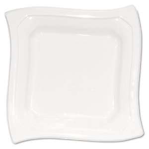  Heavy Duty Plastic Plates, Square, 10 1/4, White, 20/Pack 