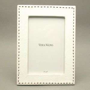  Vera Wang Leather White Picture Frames 5 Inch x 7 Inch 