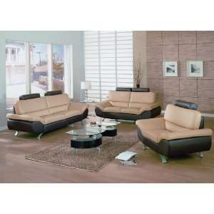  Bali Contemporary Leather Sofa Set