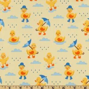  44 Wide Lil Ducky Summer Yellow Fabric By The Yard 
