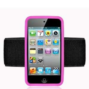  Hot Pink Sport Gym Armband Arm Band Silicone Skin Case 