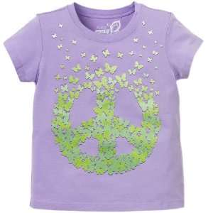 The Childrens Place Girls Butterfly Peace Graphic Shirt Sizes 6m   4t