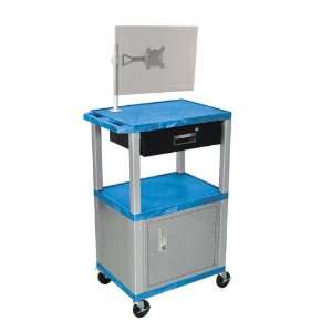  H. Wilson Multipurpose Utility Cart With Cabinet, Monitor 
