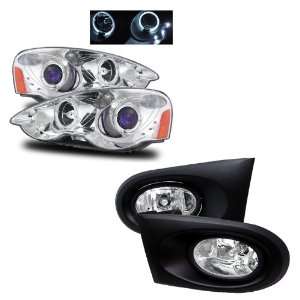   LED Halo Projector Headlights /w Amber + Fog Lights Combo Automotive