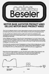 Instruction Sheet for Beseler Motor Base Agitators