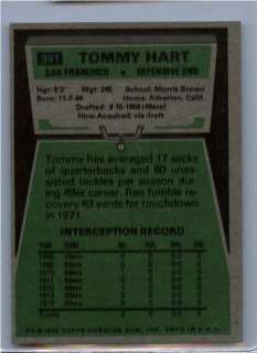 1975 Topps FB #391 Tommy Hart 49ers  