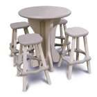  24 Recycled Earth Friendly Outdoor Patio Round Bar Table   White