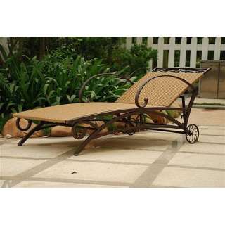   WICKER STEEL FRAME OUTDOOR PATIO POOL SUN CHAISE LOUNGER CHAIR  