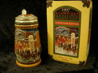 Budweiser Beer Stein 1997 Holiday Signature Edition  