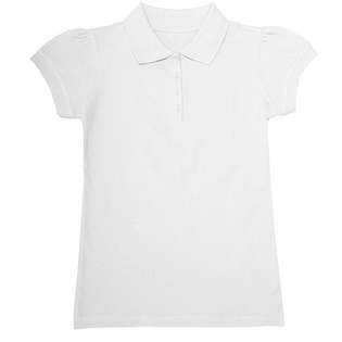 Classroom Uniforms Girls School Uniform Top White Stretch Pique Polo 