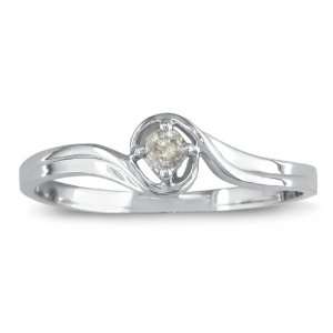  10K White Gold Diamond Promise Ring with .05ct Jewelry