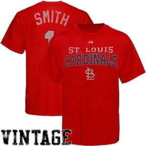 Majestic St. Louis Cardinals #1 Ozzie Smith Cardinal Old School Hero 