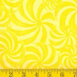  45 Wide Woodwinds Swirling Lemon Fabric By The Yard 