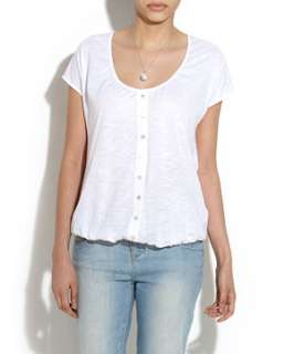 White (White) White Button Front Gypsy Top  247093110  New Look