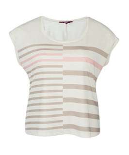 Pink Pattern (Pink) Inspire Two Way Stripe Tee  240851179  New Look