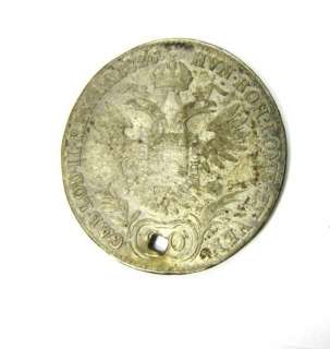   20 kreuzer coin from 1826 year it has francis ii the holy roman