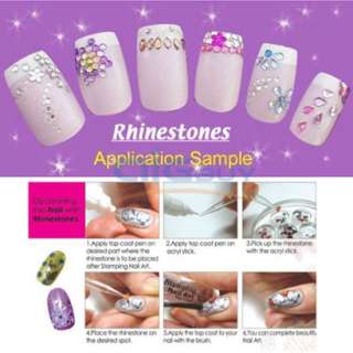   Case Rhinestones Round Diamante + 2 X Nail Art Tweezer Tool  