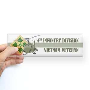  4th ID Vietnam Military Bumper Sticker by  