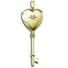 PicturesOnGold 14k Yellow Gold Small Heart Key Locket, Solid 14k 