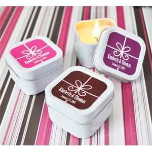 Square Gift Box Personalized Candle Tins   Baby Shower Gifts & Wedding 