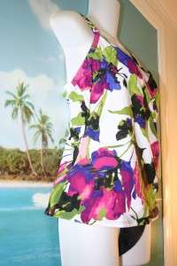 FLORAL CROSSOVER TANKINI BRIEFS 16 16W SWIMSUIT 2PC  