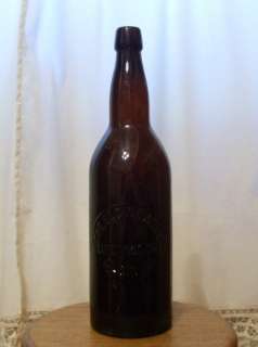 Nice Elgin Illinois Quart Amber Blob Beer Bottle  