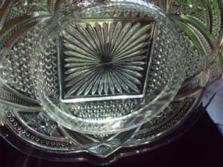Vintage Dome Covered Cheese Dish Round Clear Cut Glass  