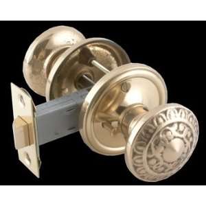 Door Knob Privacy Sets Bright Solid Brass, Raised, 2 3/4 Privacy Set