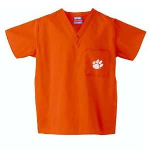  Clemson Tigers NCAA Classic Scrub 1 Pocket Top (Orange 