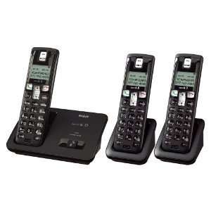  NEW RCA 21013BKGA BLACK CORDLESS PHONE TRIPLE HANDSET 6.0 