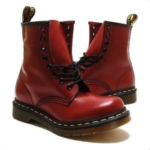 Dr Martens Womens Boots 1460W 8 EYE 11821600 Smooth Leather Cherry Red 