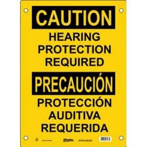  English and Spanish, Header Caution/Precaucion, Legend Hearing