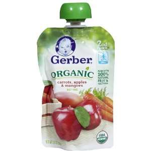 Gerber Organic 2nd Foods Apples Carrots & Mangoes   12 pk  