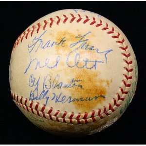  1937 All Star Team Signed Baseball Psa/dna Ott & Dean 
