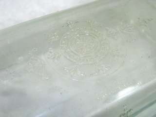 VINTAGE FIRE KING PHILBE CLEAR GLASS 9 x 5 x 3 LOAF PAN  