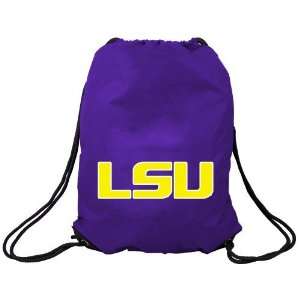  LSU Tigers Purple Nylon Drawstring Backpack Sports 
